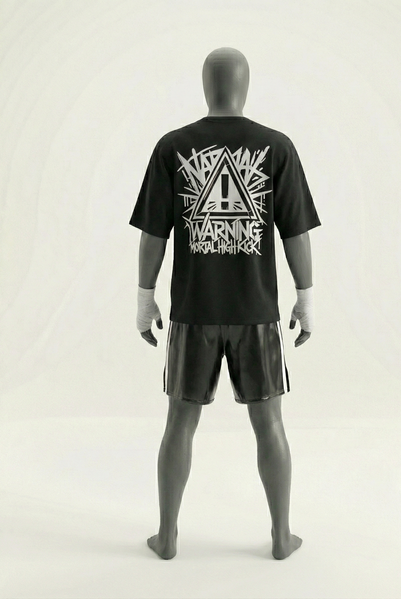 Camiseta Oversize Negra - WARNING