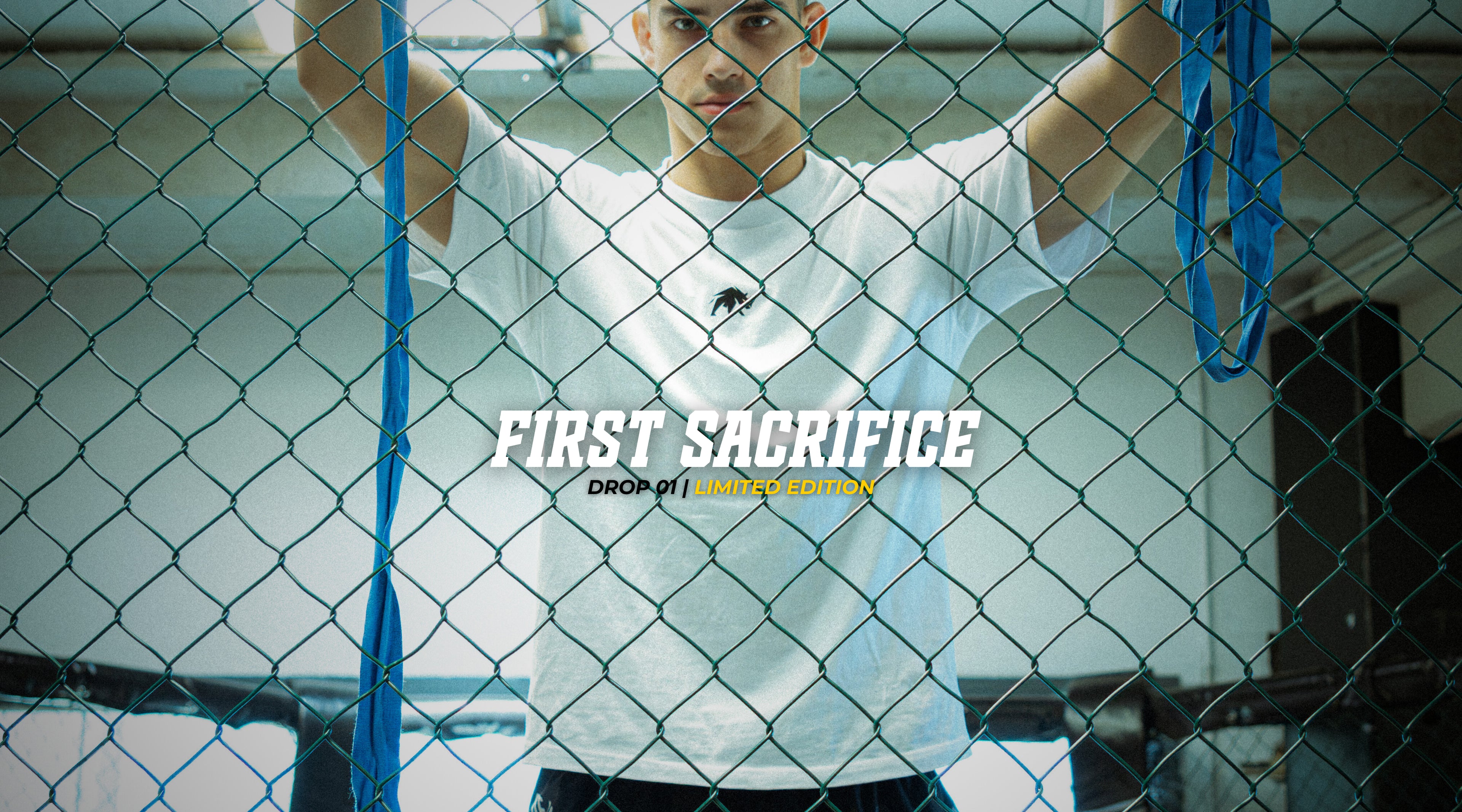 Banner exclusivo de la marca de streetwear Kombat Life de su primer drop : First Sacrifice.