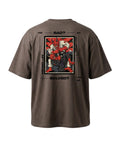 Camiseta oversize gris BJJ Kombat Life estilo streetwear urbano para entrenamiento y uso diario diseño trasero