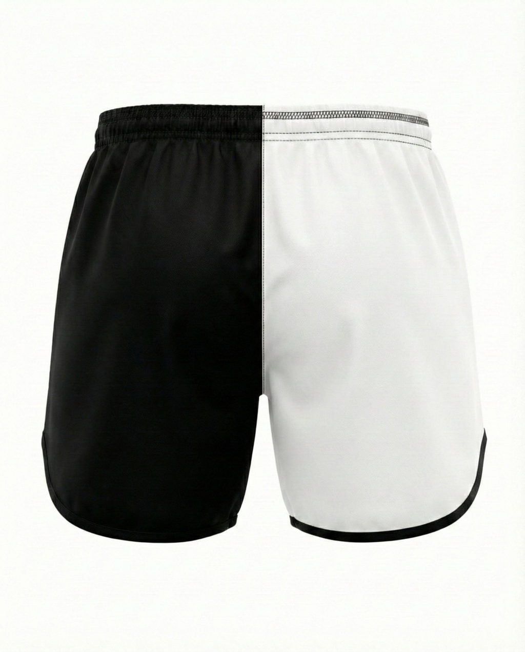 Fight shorts MMA BJJ blanco y negro Kombat Life, pantalones no-gi para artes marciales y grappling parte trasera