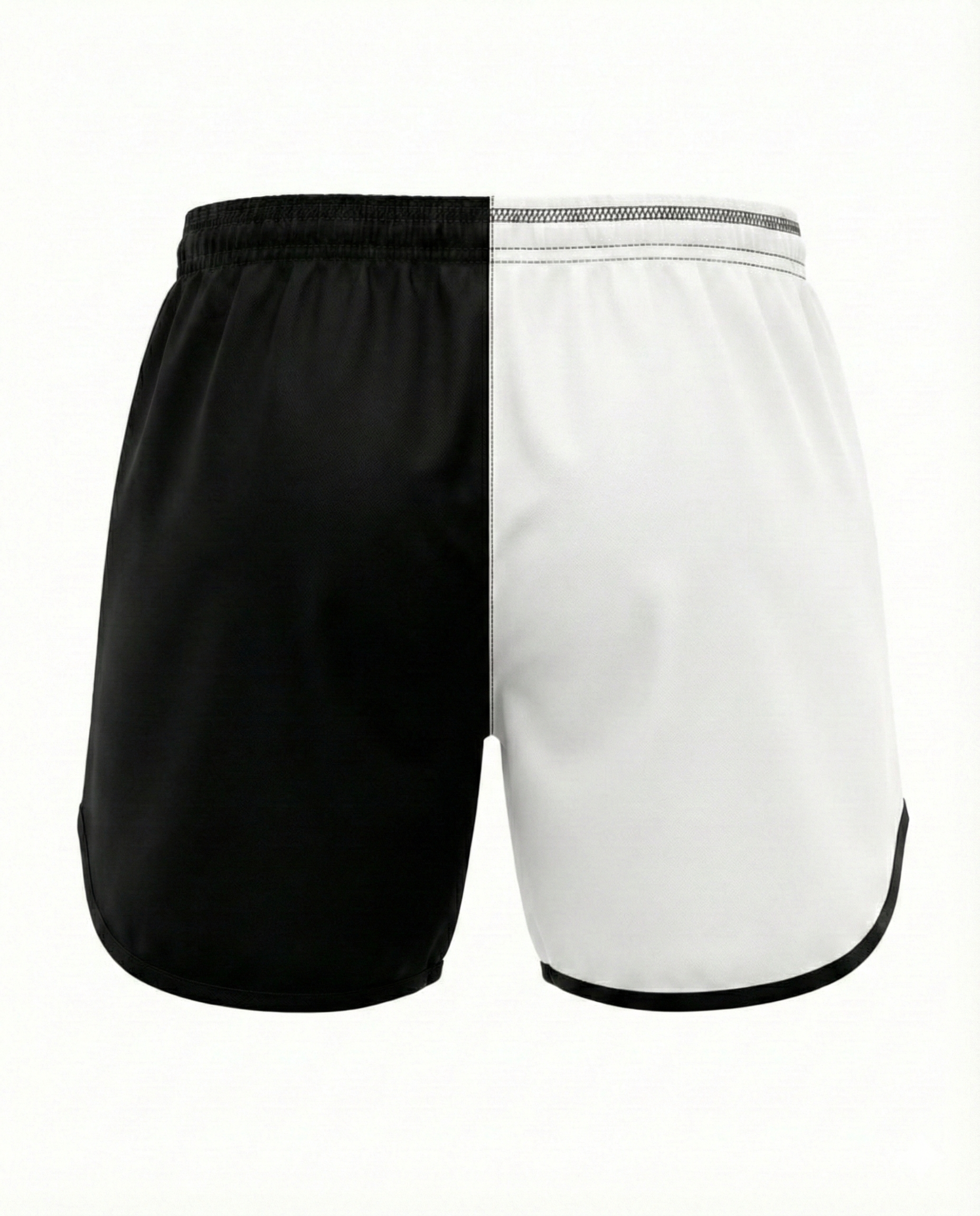 Fight shorts MMA BJJ blanco y negro Kombat Life, pantalones no-gi para artes marciales y grappling parte trasera