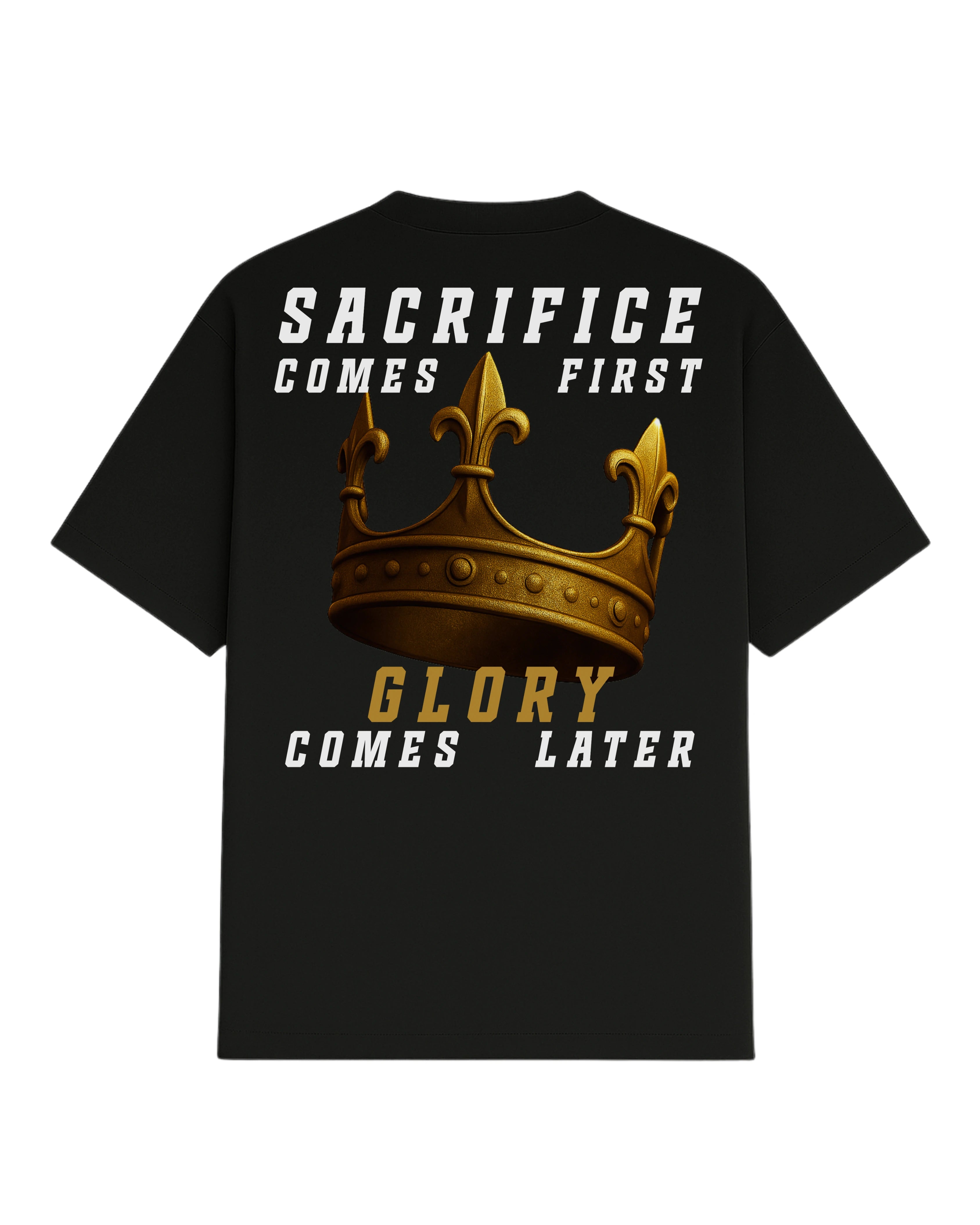 Camiseta negra oversize 'Sacrifice' para después de tu entrenamiento de MMA, Boxeo, BJJ o Muay Thai.