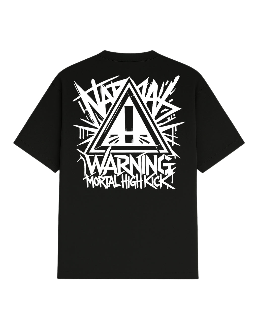 Camiseta Oversize WARNING negra.
