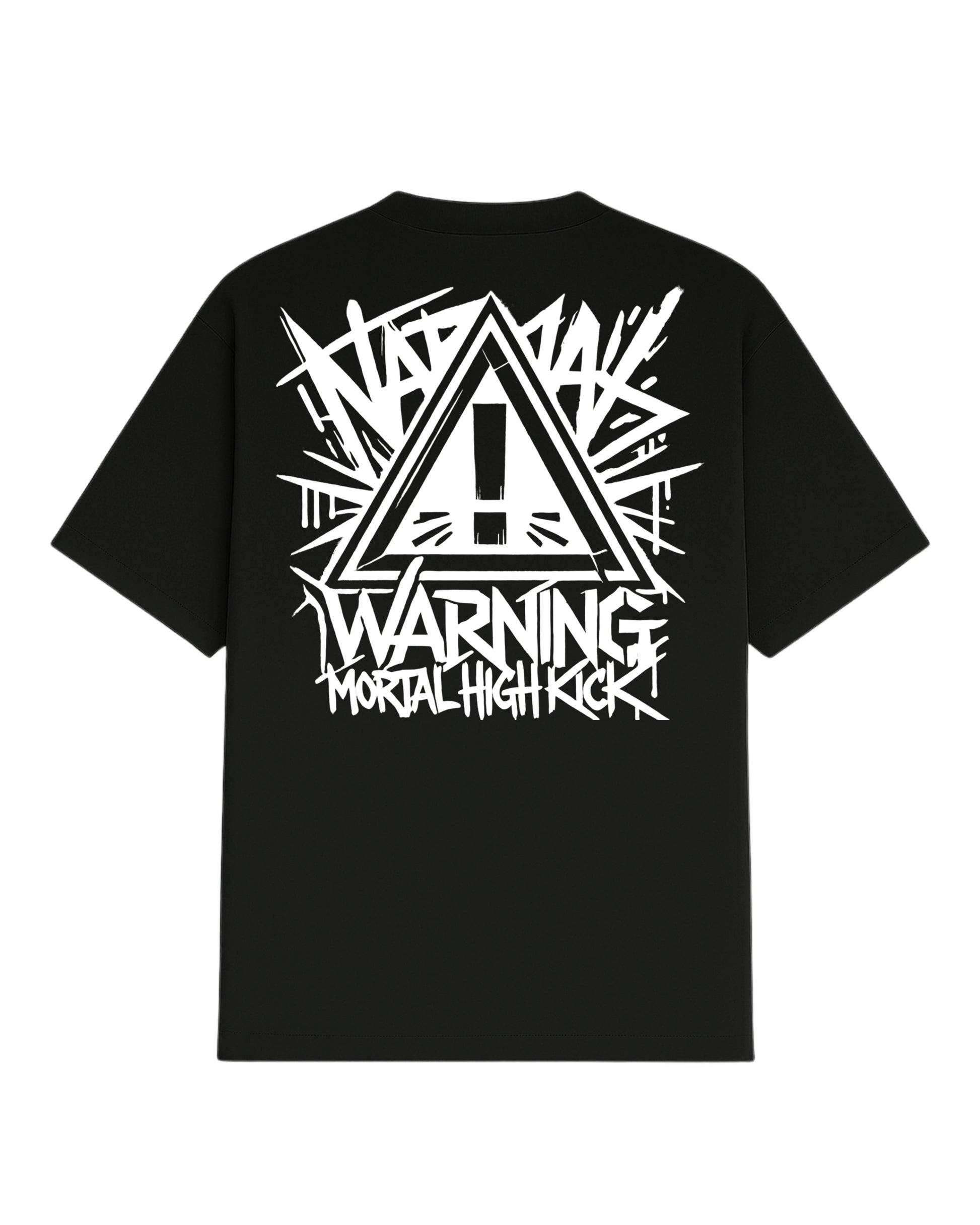 Camiseta Oversize WARNING negra.