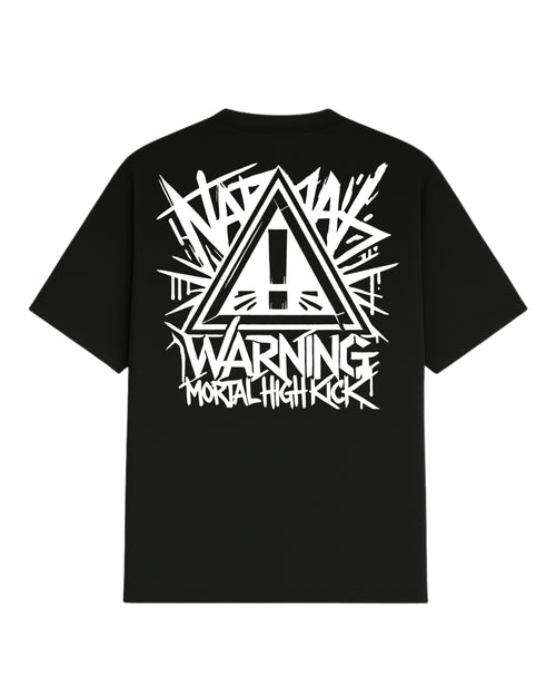 Camiseta Oversize WARNING negra.