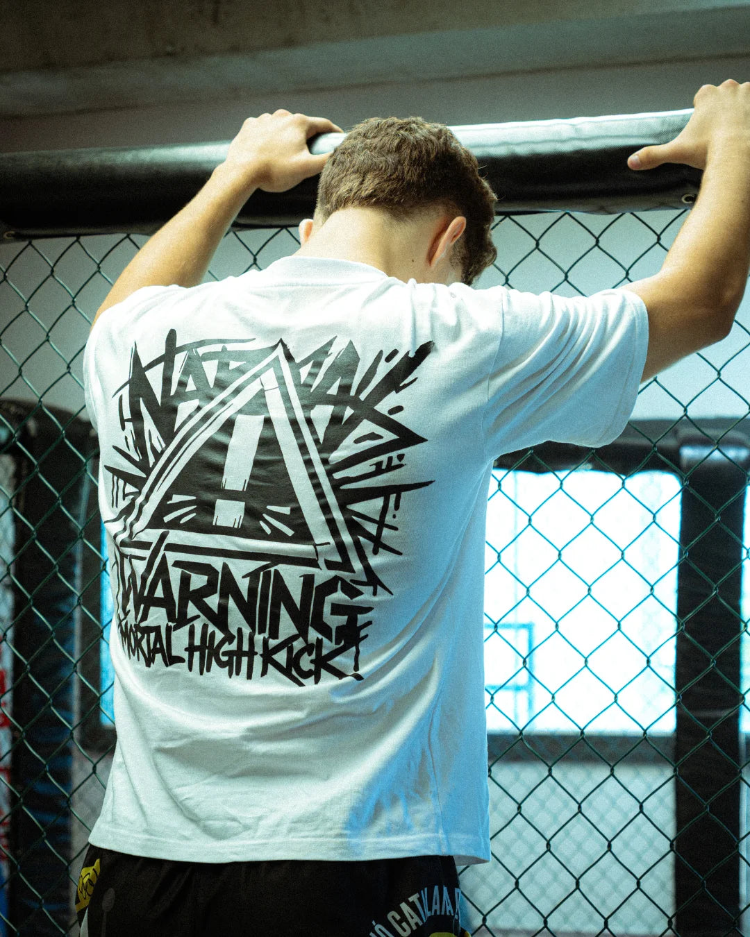 Camiseta oversize ''WARNING' blanca