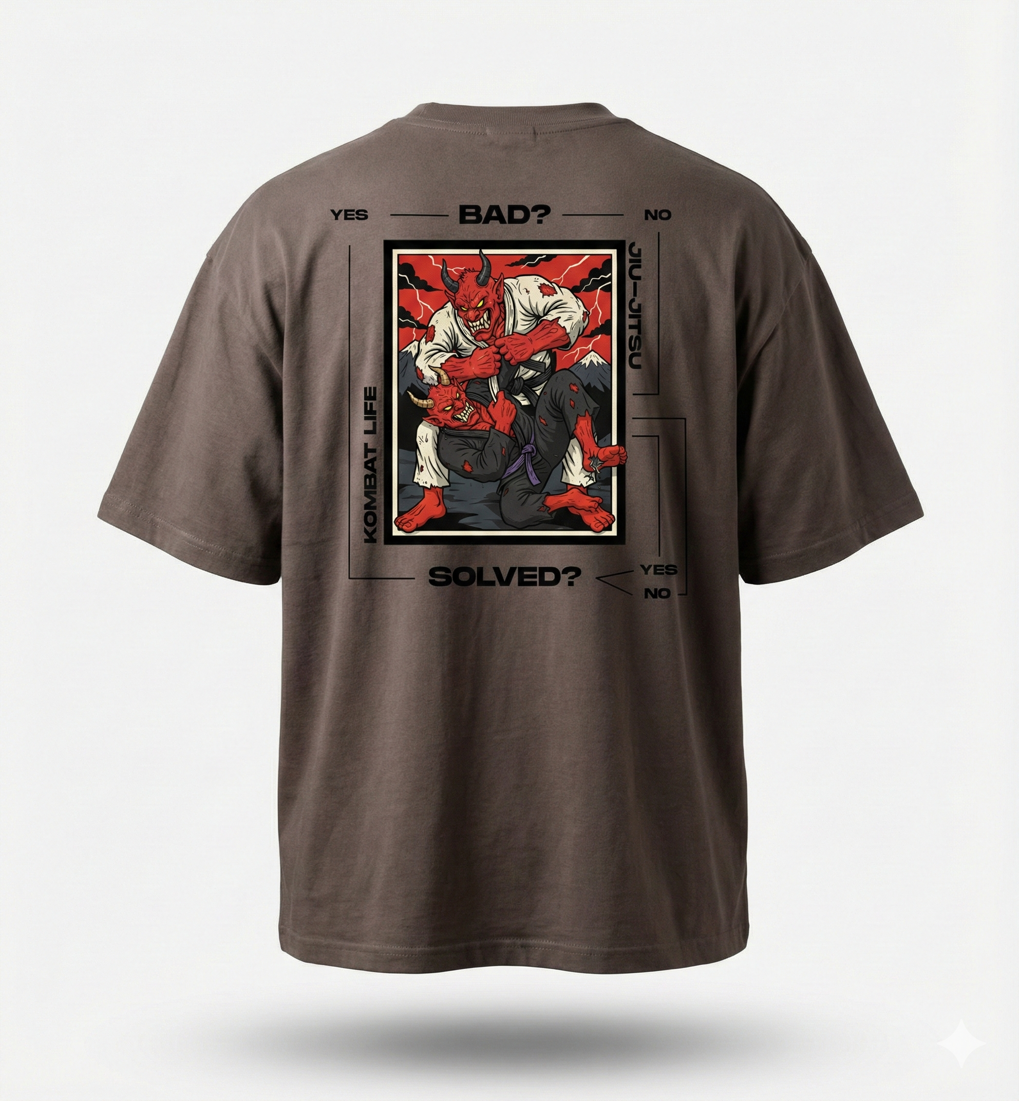 Camiseta Oversize "BJJ" – Gris Ártico | Kombat Life